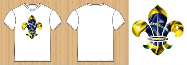 Camiseta Branca Flor de Lis Brasil